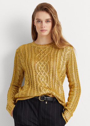 Ralph Lauren Foiled Cable-Knit Sweater - ShopStyle