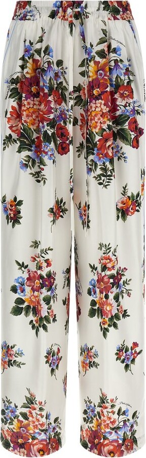 Dolce & Gabbana Vanity Floral Wide-Leg Pants