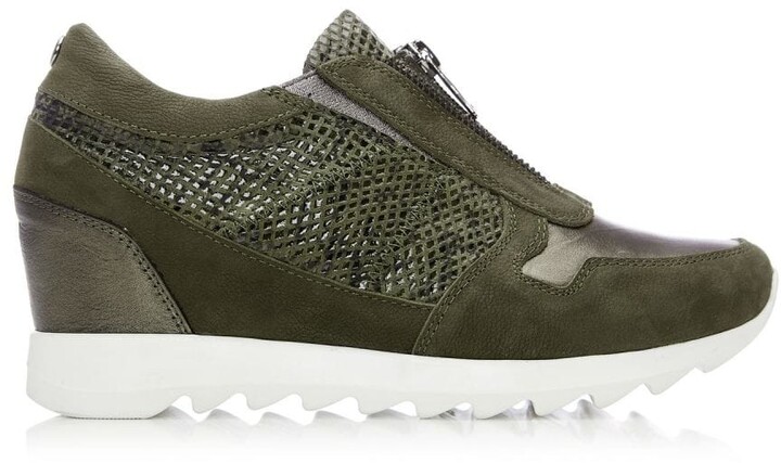 khaki wedge trainers