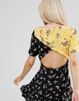 Thumbnail for your product : ASOS Petite Open Back Skater Dress In Mix And Match Print