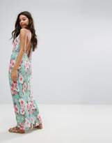 Thumbnail for your product : Missguided Plisse Plunge Floral Maxi Dress
