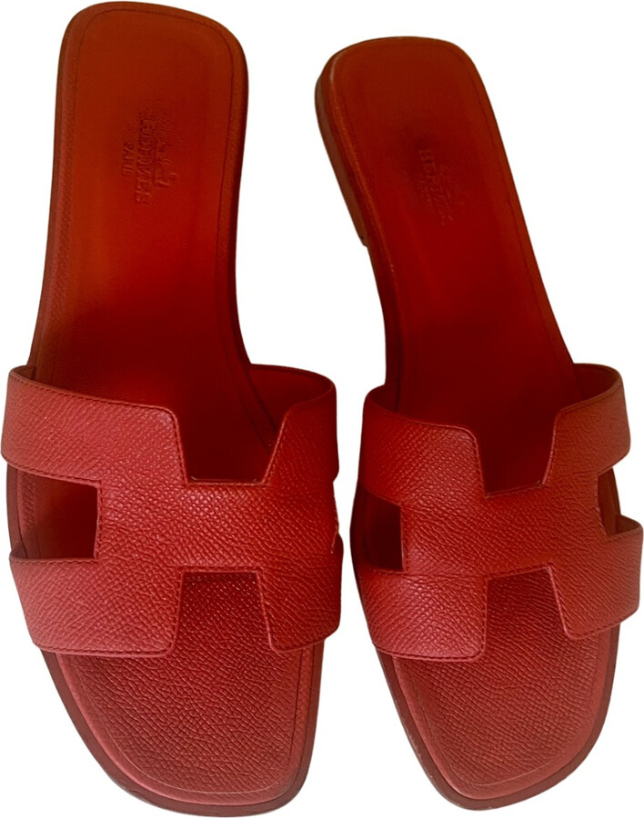 Hermes Oran leather mules ShopStyle