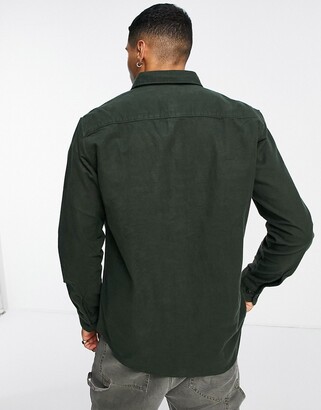 Selected double pocket overshirt in khaki
