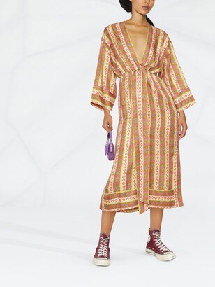 Sandro True stripe-print silk dress