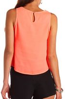 Thumbnail for your product : Charlotte Russe Neon Embellished Chiffon Tank Top
