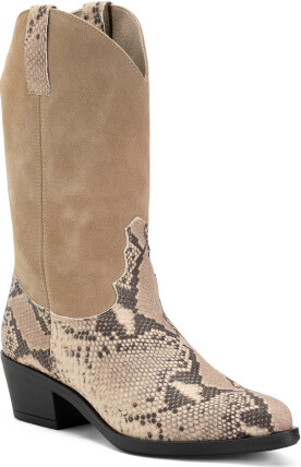 TJMAXX Suede Boots With Leather Detail For Women - ShopStyle
