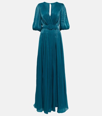Costarellos Brennie iridescent georgette gown