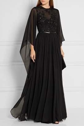 Elie Saab Embellished Tulle And Silk-chiffon Gown