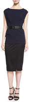 Thumbnail for your product : Donna Karan Cap-Sleeve Colorblock Belted Tunic Dress
