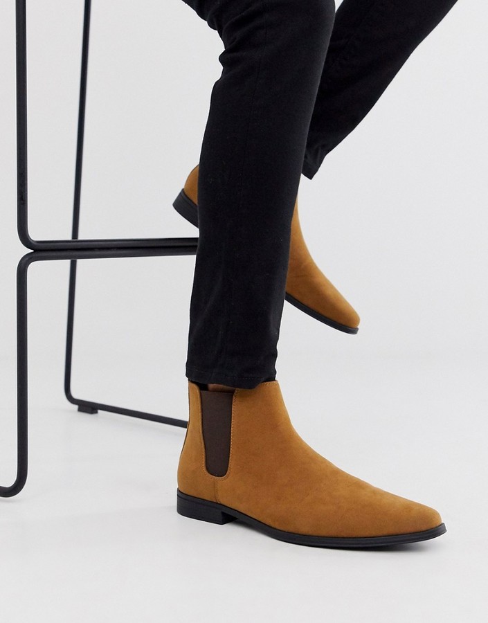 ASOS DESIGN chelsea boots in faux suede - ShopStyle
