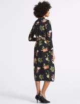 Thumbnail for your product : Marks and Spencer Floral Print Long Sleeve Shirt Midi Dress