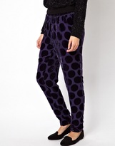 Thumbnail for your product : Sonia Rykiel Sonia by Trousers in Polka Dot Silk Velvet