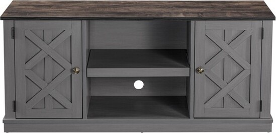 Home Essentials HomeEssentials54"FarmhouseTwo-ToneTVStandforTVsupto65"Gray