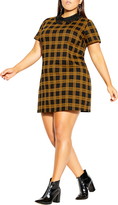 Thumbnail for your product : City Chic Check In Lace Collar Dress