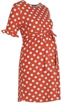 Thumbnail for your product : boohoo Maternity Spot Print Ruffle Smock Dress