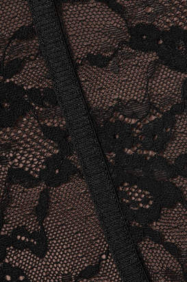 Alix Alix Satin-trimmed Stretch-lace Thong Bodysuit - Black