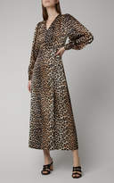 Thumbnail for your product : Ganni Wrap-Effect Printed Stretch-Silk Maxi Dress