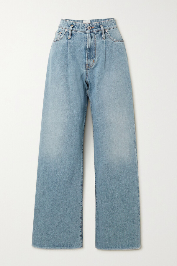 HALFBOY - Sky Pleated High-rise Wide-leg Jeans - Blue - ShopStyle