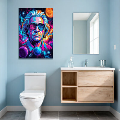 Red Barrel Studio Fashion Cosmic Einstein With Neon Planets And Stars