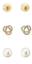 Thumbnail for your product : Charlotte Russe Infinity Knot & Pearl Stud Earrings - 3 Pack