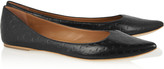 Thumbnail for your product : Tomas Maier Embossed leather point-toe flats
