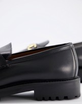 Thumbnail for your product : Walk London sean chunky bar loafers in black leather