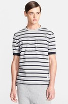 Thumbnail for your product : Thom Browne Stripe Rib Cuff Cotton T-Shirt