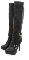 Thumbnail for your product : New Look Black Multi Strap Heeled Knee High Boots