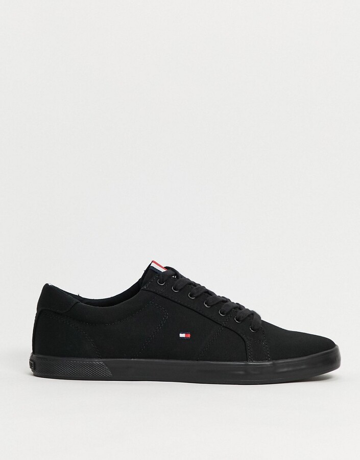 Tommy Hilfiger harlow sneaker in black with small flag logo - ShopStyle