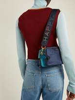 Thumbnail for your product : Anya Hindmarch Happy Leather Shoulder Strap - Womens - Navy Multi