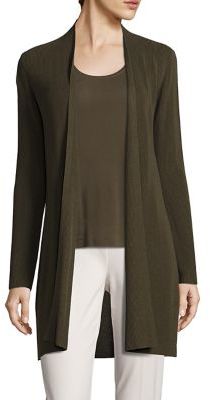 Eileen Fisher Rib-Knit Open-Front Cardigan
