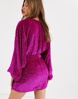 Thumbnail for your product : ASOS EDITION oversized blouson sleeve mini dress in sequin