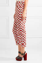 Thumbnail for your product : Prada Cropped Printed Mid-rise Slim-leg Jeans - Red