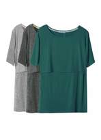 Thumbnail for your product : show 3 Pcs Maternity Nursing T-Shirt Nursing Tops Dim Grey-Indigo-Green
