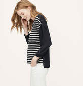 Thumbnail for your product : LOFT Striped Mixed Media Sweatshirt