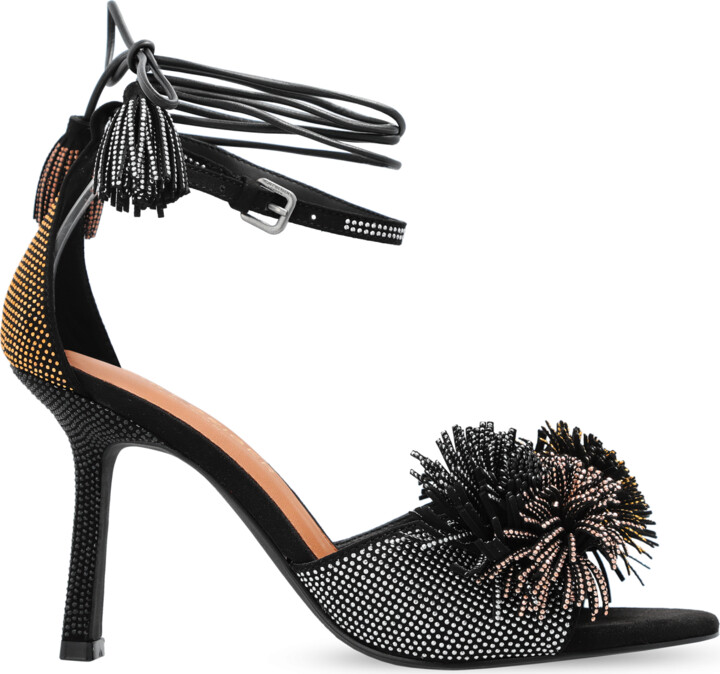 Kurt Geiger Heeled Sandals ‘Pom Pom’  - Black