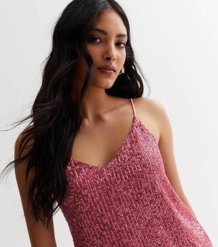 Cutie London Pink Sequin Strappy Cami - ShopStyle