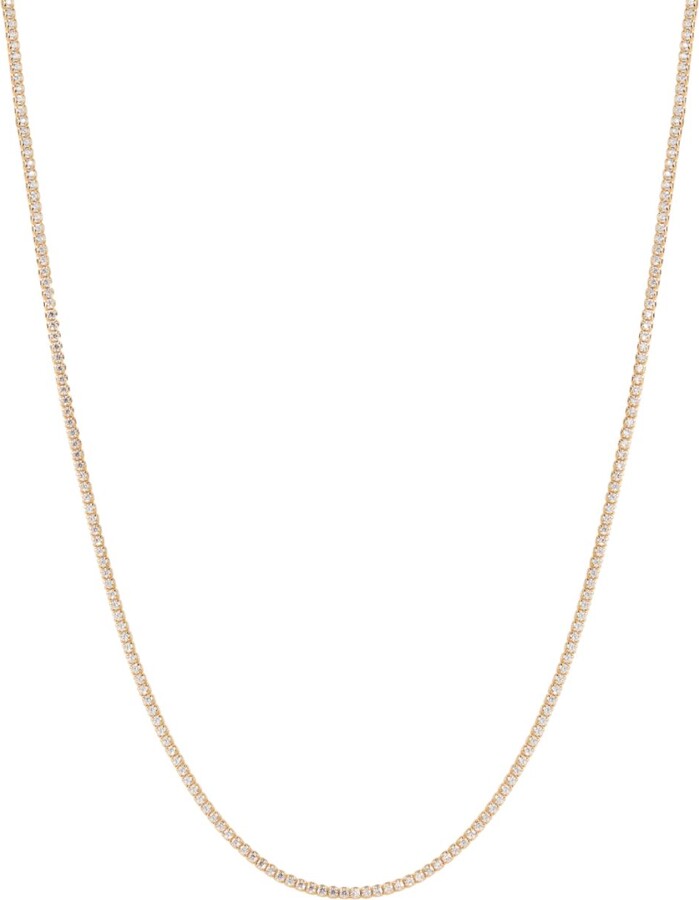 Vanchi Alba Tennis Necklace In Gold