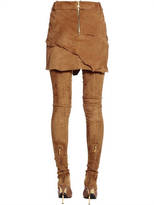 Thumbnail for your product : Balmain Asymmetric Suede Mini Skirt