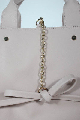 Neiman Marcus Light Pink Leather Gold Tone Lobster Clasp Tote Handbag
