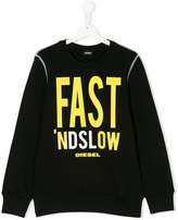 Thumbnail for your product : Diesel Kids slogan print sweatshirt