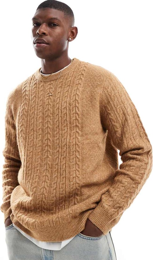 Brown Jumper Asos ASOS DESIGN Relaxed Slouchy Crew Neck