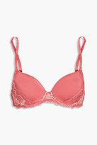 Thumbnail for your product : Simone Perele Embroidered tulle-trimmed jersey underwired bra