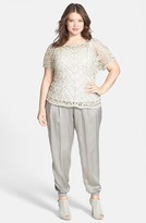 Thumbnail for your product : Eileen Fisher Brushstroke Satin Ballet Neck Tape Yarn Top (Plus Size)