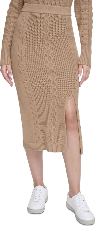 Calvin Klein Jeans Women's Cable-Knit Pull-On Midi Skirt - ShopStyle