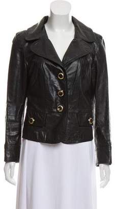 Dolce & Gabbana Leather Button-Up Jacket