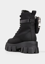 Thumbnail for your product : Prada Nylon Zip-Pocket Combat Boots