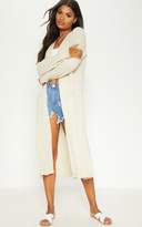 Thumbnail for your product : PrettyLittleThing Cream Pocket Front Maxi Cardigan