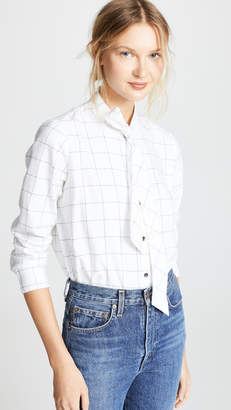 Madewell Long Sleeve Tie Neck Button Down