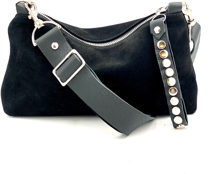 Lynn Tallerico Nancy Crossbody Bag In Black Suede